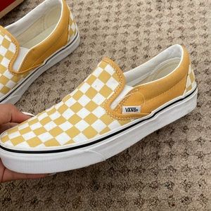 yellow slip on vans w box